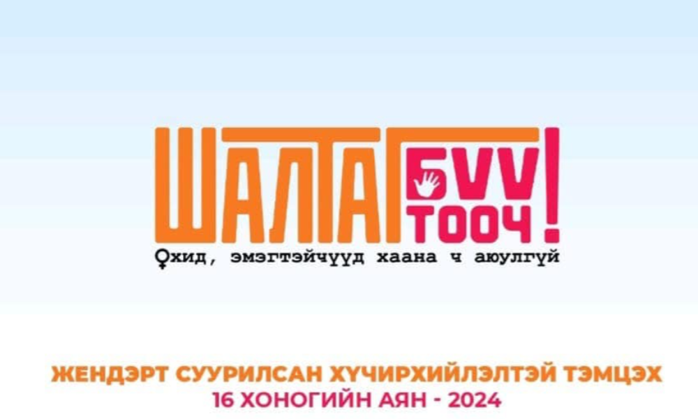 Жендэрт суурилсан хүчирхийлэлтэй тэмцэх 16 хоногийн аян нь жил бүрийн 11 дүгээр сарын 25-наас 12-р сарын 10-ны өдрүүдэд тохиодог бөгөөд манай улсад 1997 оноос эхлэн Хүчирхийллийн Эсрэг Үндэсний Төвөөс анх энэхүү аяныг зохион байгуулан эхлүүлж, түүнээс хойш НҮБ-ын Хүн амын сан, Засгийн газрын байгууллагууд, НҮБ-ын төрөлжсөн байгууллагууд, хөгжлийн түншүүд, иргэний нийгмийн байгууллагууд тус санаачилгад нэгдэж жил бүр тэмдэглэн өнгөрүүлж байна.Дэлхий нийтийн дэвшүүлж буй 2024 оны уриа нь “Охид, эмэгтэйчүүдийн эсрэг хүчирхийллийг таслан зогсооход нэгдье” бөгөөд Монгол Улс “ОХИД ЭМЭГТЭЙЧҮҮД ХААНА Ч АЮУЛГҮЙ-Шалтаг бүү тооч” нэрийн дор аяныг зохион байгуулж байна.